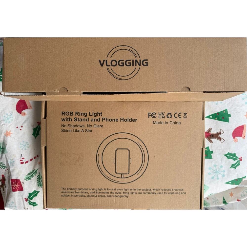 Vlogging 13" Selfie Ring Light with 76" Stand and 3 Device Holders Led Video Kit